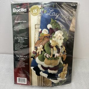 Vtg 2005 Bucilla Woodland Santa 18” Felt Stocking Kit 85179 New Sealed